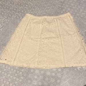 Eyelet Pencil Skirt in Cream